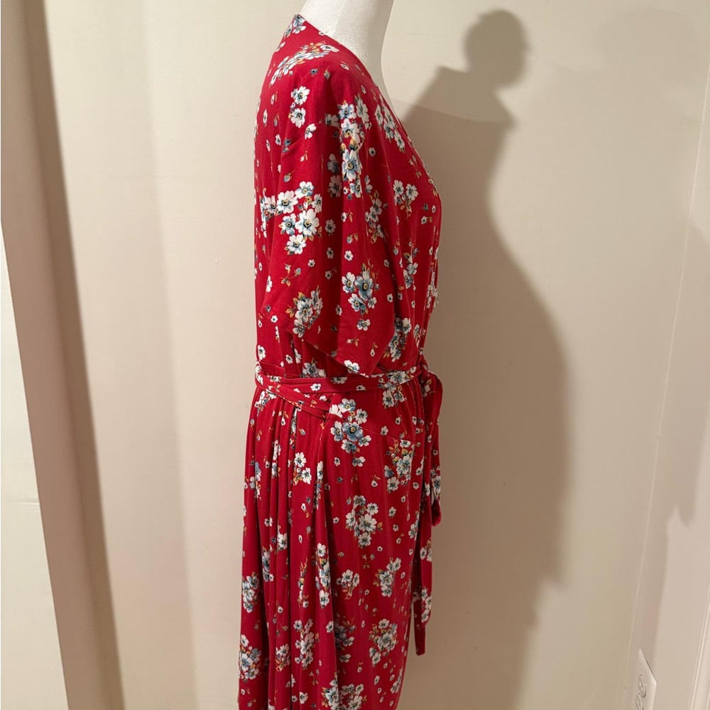 Worn 1 Time Loft Plus 24 Pink Floral Wrap Dress - Picture 4 of 5